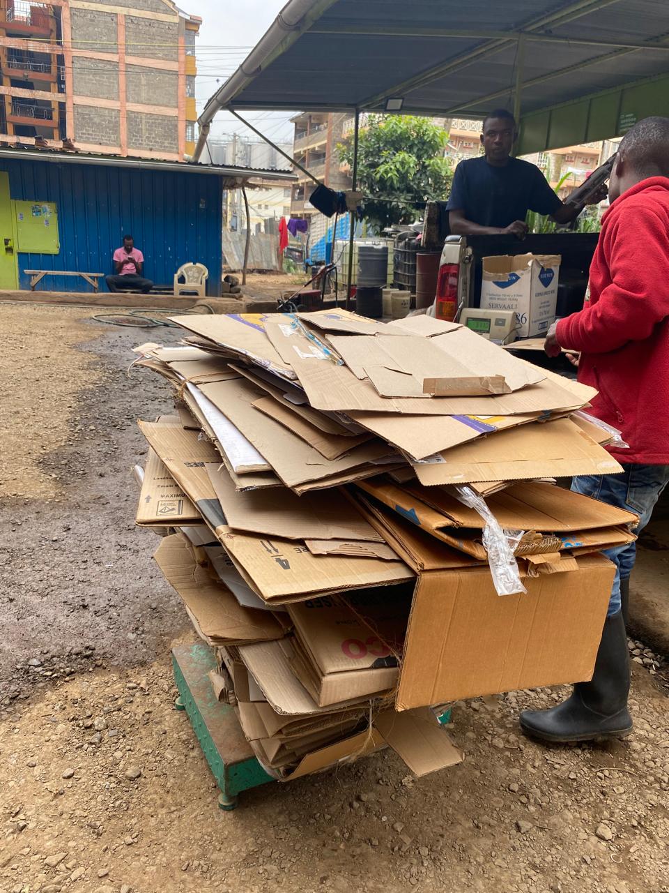 Cardboard collected through a Paper Drive for recycling